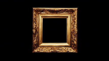 baroque. Ornate golden frame on dark velvet, showcasing intricate baroque details and luxurious texture. event programs, museum guides, designed for cultural heritage projects and event programs.