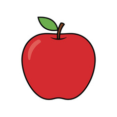 Red apple fruit flat vector