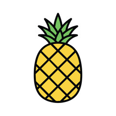 Pineapple fruit flat vector design