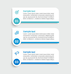 Business infographic template with 3 options or steps	
