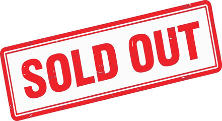 Sold Out Rubber Stamp Impression with Red Ink | Out of Stock Text Graphic for E-Commerce, Retail, and Business Marketing Materials