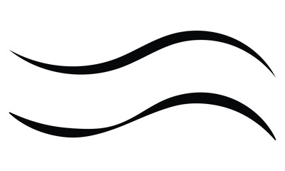 Curved calligraphic line strip, vector, ribbon like road element of calligraphy gracefully curved line .Vector illustration EPS 10 .