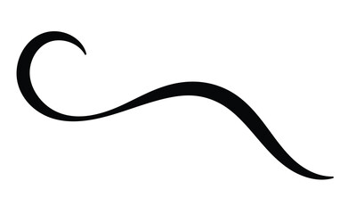 Curved calligraphic line strip, vector, ribbon like road element of calligraphy gracefully curved line .Vector illustration EPS 10 .