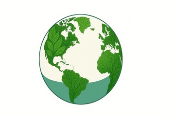 Earth globe with green leaves representing environmental sustainability concept