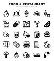 Food and Restaurant Lineal Filled icons. Vector Lineal Filled illustration.