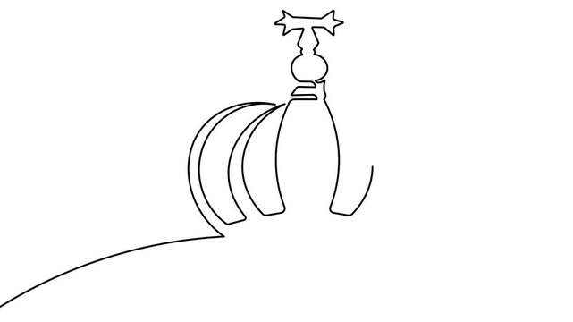 Minimalist crown continuous one line art animated motion video