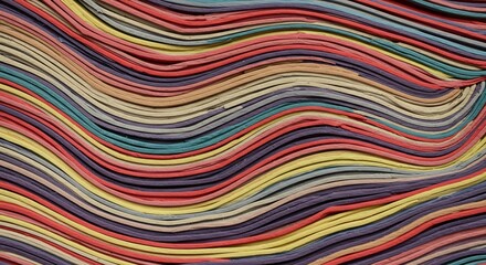 Colorful Wavy Lines Abstract Art - A Vibrant Visual Symphony.