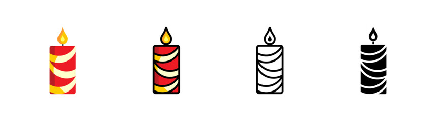 Christmas Candle Icon Set