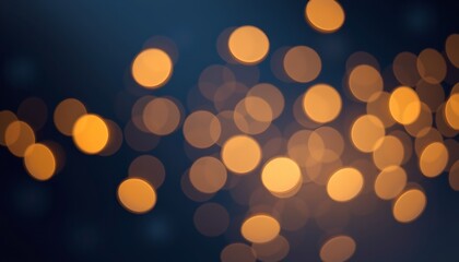 Elegant Bokeh Lights in Warm Orange Hues against a Dark Background