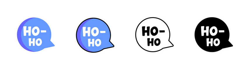 Christmas Text Bubble Ho Ho Icon Collection