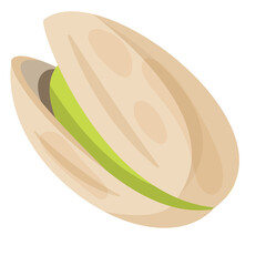 Single Pistachio Nut With Open Shell Revealing Bright Green Kernel On White Background Isolated Healthy Snack Food Ingredient
