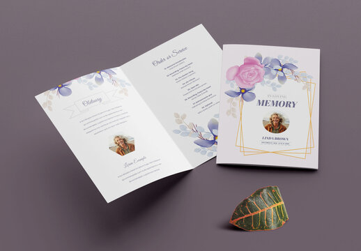 Funeral Program Memorial Service Obituary Layout