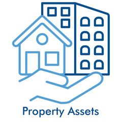 Property Assets Icon in Outline Color Style. Vector Illustration