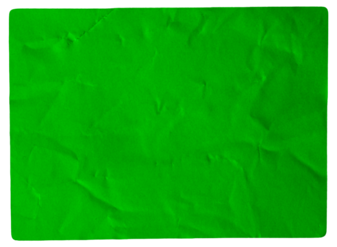 Green adhesive glued wrinkled paper sticker label with transparent background cut out design element - Powered by Adobe