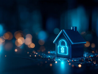 Smart home security setup with digital lock symbolizing protection and technology