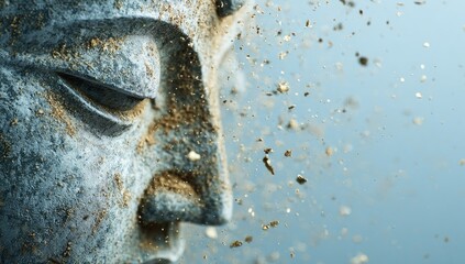 Peaceful Buddha Statue, Meditation, Serenity, Spiritual, Tranquil, Asian Art.