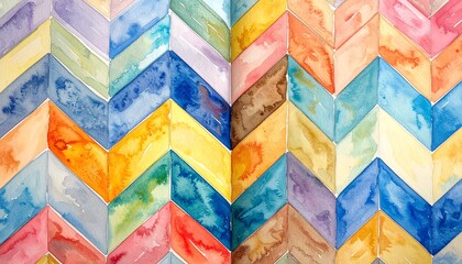 Open book with chevron-patterned watercolor pages in rainbow hues and maroon cover on light background for editorial art photography creative decor and poetic imagination-themed visuals