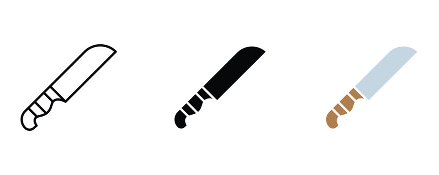 Machete icon set vector on white background.  knife, blade, tool, cut, chop, symbol.