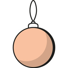 Orange Christmas Bauble, Vector Icon Illustration
