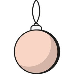 Obraz premium Orange Christmas Bauble, Vector Icon Illustration