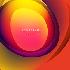 Abstract vibrant layers create circular design. Warm colors blend, forming dynamic visual effect. Modern, smooth gradients dominate composition.