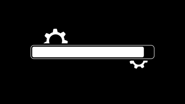 Update process scale with rotating gears. Update concept. 4K
