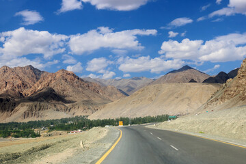 Sensational views of roads and landscape of Ladakh, India