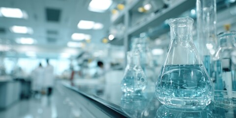 Innovative science research in a high-tech laboratory focused on medicine and chemistry testing exploring biology and technology advances