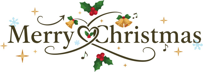 Abstract Vector “Merry Christmas” with Love Ornament