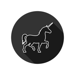 Unicorn silhouette icon isolated on transparent background