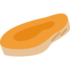 Turmeric root cut in half showing vibrant orange flesh and fibrous texture isolated on a transparent white background