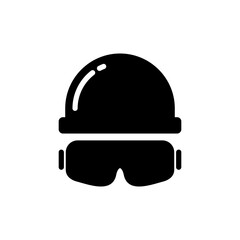 Fototapeta premium Helmet icon vector for web and mobile app. Motorcycle helmet sign and symbol. Construction helmet icon. Safety helmet
