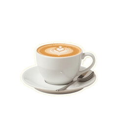cup of hot coffee illustration , PNG, transparent, 