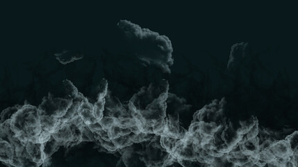 Ethereal clouds cascade into a dark abyss evoking mystery and awe with dramatic lighting and a soft smoky atmosphere.