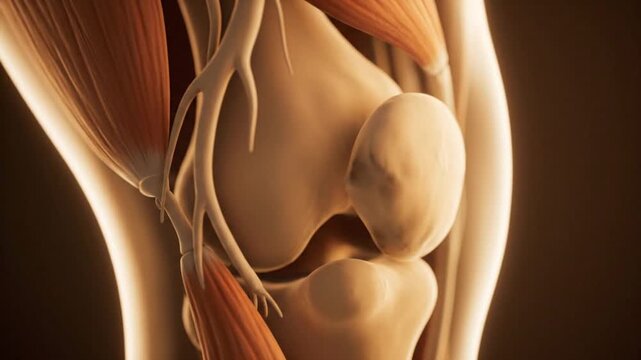 A Detailed Anatomical Journey Around the Human Knee: Visualizing Bones, Muscles, and Nerves