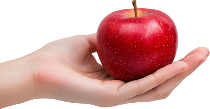 hand holding an apple 