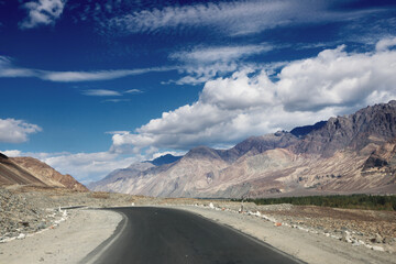 Sensational views of roads and landscape of Ladakh, India