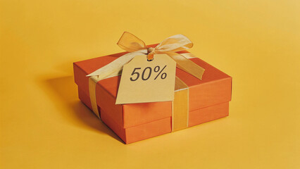 Minimal Orange Gift Box for Holiday Shopping Ad