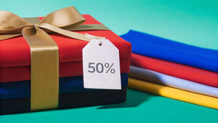 Simple Present with Sale Label and Copy Space