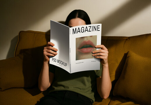 Magazine Mockup with Retro Aesthetic