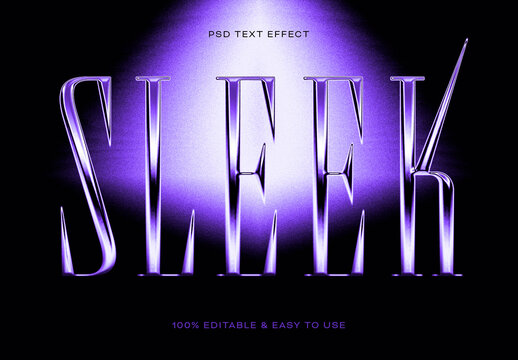 Sleek Metallic Text Effect