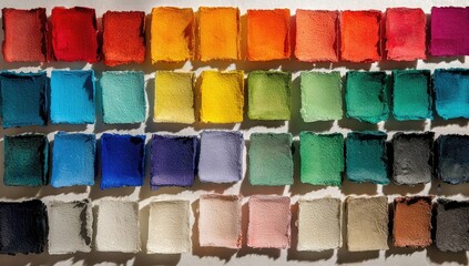 Colorful Watercolor Paint Palette Display.