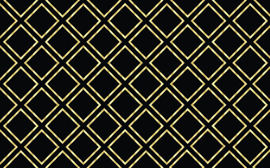 Golden retro repeatable square shape strokes pattern background. luxurious and sophisticated visual symbol. vector illustration.