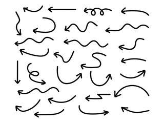 Hand drawn arrows icon set vector. direction and movement symbol. vector illustration.