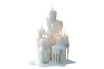 Obraz premium Artistic White Candles Illustration on Transparent Background