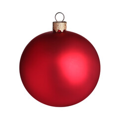 Beautiful red Christmas ball isolated on white
