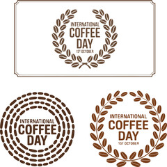 Elegant coffee wreath badge and label collection for modern cafe design