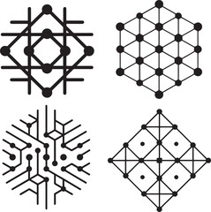 Abstract geometric network pattern digital connection lines technology design concept for modern structure and innovative art
