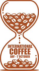 Art & Illustration Hourglass filled with coffee beans creative time and energy concept