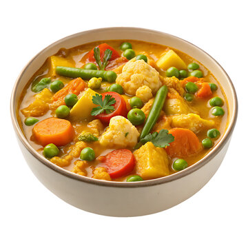 Creamy navratan korma curry isolated on transparent background png